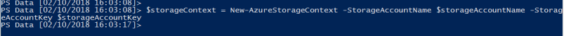 Create storage account context by using PowerShell