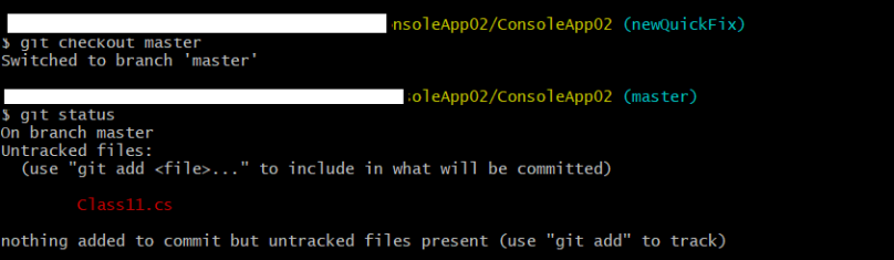 git status with uncommitted changes-2