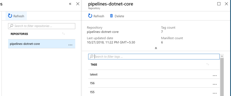 view images stored in the azure container registry
