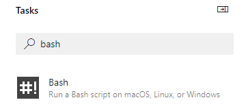 use bash task from list of available tasks